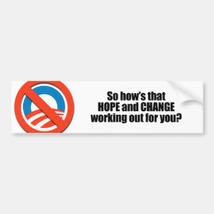 Hoedjes die hopen en veranderen werken voor u uit bumpersticker