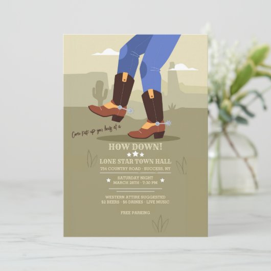 Hoedown Country Wester Kaart (Staand voorkant)