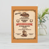 Hoedown Country Western Party Invitation Kaart (Staand voorkant)