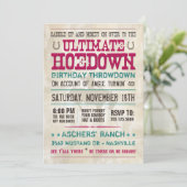 Hoedown Invitation Kaart (Staand voorkant)