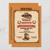 Hoedown Party Kaart (Voorkant / Achterkant)