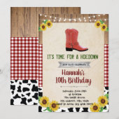 Hoedown Rustic Land Westerne uitnodiging (Voorkant / Achterkant)