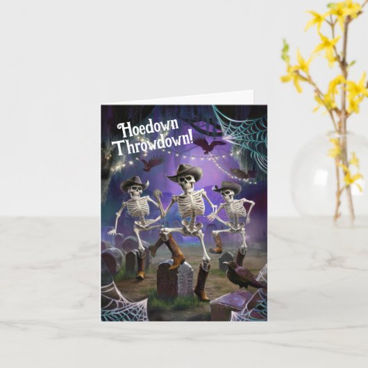 Hoedown Throwdown, dansende skeletten,  Kaart (Gele Bloem)