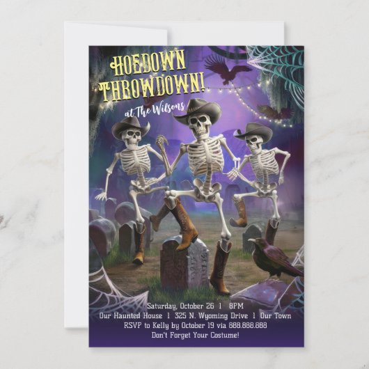 Hoedown Throwdown, Halloween dansfeest Kaart (Voorkant)