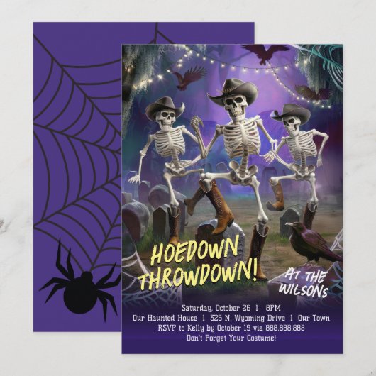 Hoedown Throwdown, Halloween dansfeest Kaart (Voorkant / Achterkant)