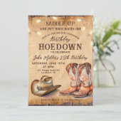  Hoedown Verjaardag met Cowboy Boots & Pet Kaart (Staand voorkant)