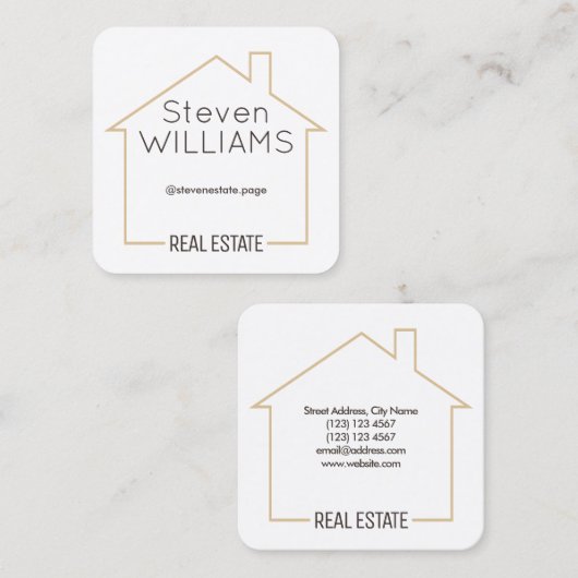 Hoedvorm: lijst vierkante visitekaartje (Voorkant / Achterkant)