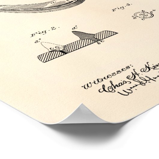 Hoefijzer 1881 Oude patentkunst Poster (Hoek)