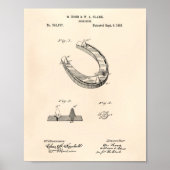 Hoefijzer 1881 Oude patentkunst Poster (Voorkant)