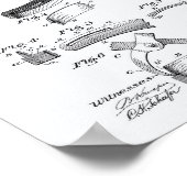 Hoefijzer 1898 Patentkunst Witboek Poster (Hoek)