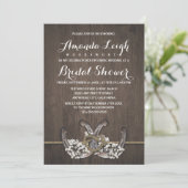 Hoefijzer Baby's Breath Bridal Shower Uitnodiginge Kaart (Staand voorkant)