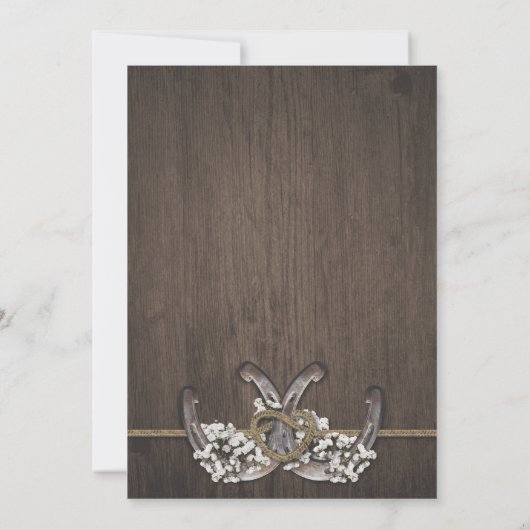 Hoefijzer Baby's Breath Bridal Shower Uitnodiginge Kaart (Achterkant)