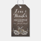 Hoefijzer Baby's Breath rustieke bruiloft dank u Cadeaulabel (Voorkant)