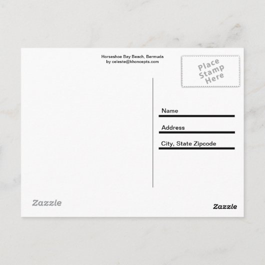 Hoefijzer Bay Beach, Bermuda Briefkaart (Achterkant)