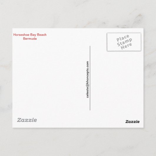 Hoefijzer Bay Beach, Bermuda Briefkaart (Achterkant)