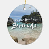Hoefijzer Bay Beach Bermuda Keramisch Ornament (Links)