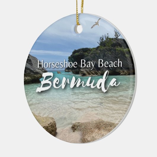 Hoefijzer Bay Beach Bermuda Keramisch Ornament (Links)