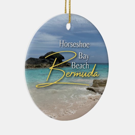 Hoefijzer Bay Beach Bermuda Keramisch Ornament (Rechts)