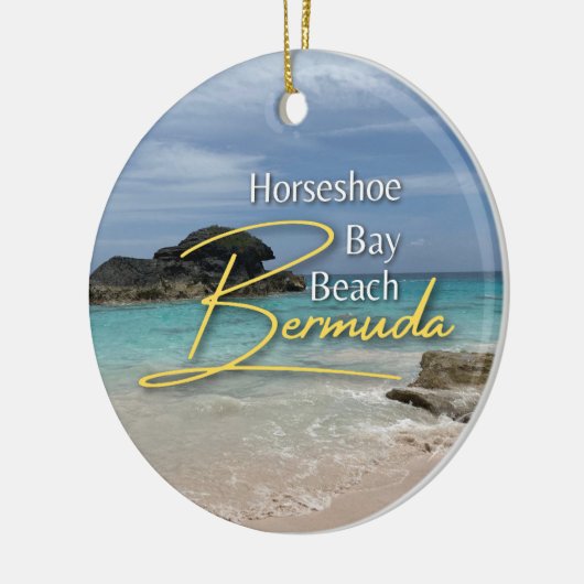 Hoefijzer Bay Beach Bermuda Keramisch Ornament (Links)