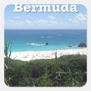 Hoefijzer Bay Beach, Bermuda Vierkante Sticker