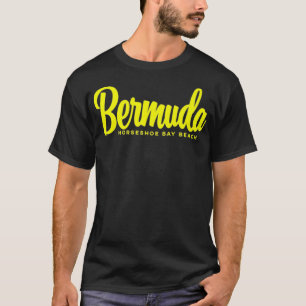 Hoefijzer Bay Beach Bermuda yellow text Premium T-shirt