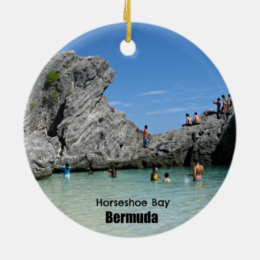 Hoefijzer Bay, Bermuda Keramisch Ornament (Achterkant)