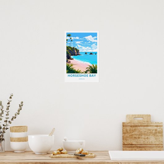 Hoefijzer Bay Bermuda Reisprint Poster (Keuken)