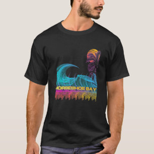 Hoefijzer Bay Retro 80s Stijl  Vaporwave S T-shirt