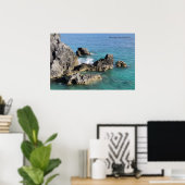 Hoefijzer Bay Rock Formations, Bermuda Poster (Thuiskantoor)