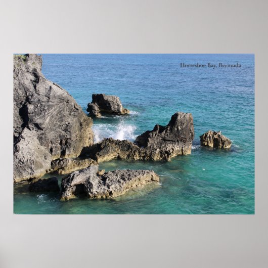 Hoefijzer Bay Rock Formations, Bermuda Poster (Voorkant)