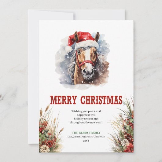 Hoefijzer bedel kerstkaart ontwerp (Voorkant)