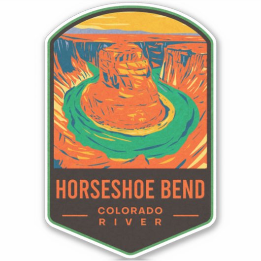 Hoefijzer Bend Colorado Sticker (Voorkant)