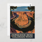 Hoefijzer Bend en Colorado River, Reizen Briefkaart (Voorkant / Achterkant)