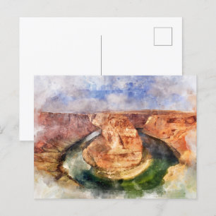 Hoefijzer Bend in Grand Canyon waterverf Briefkaart