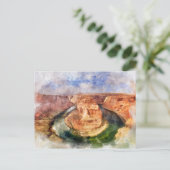 Hoefijzer Bend in Grand Canyon waterverf Briefkaart (Staand voorkant)