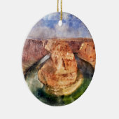 Hoefijzer Bend in Grand Canyon waterverf Keramisch Ornament (Rechts)