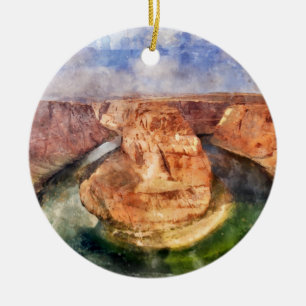 Hoefijzer Bend in Grand Canyon waterverf Keramisch Ornament