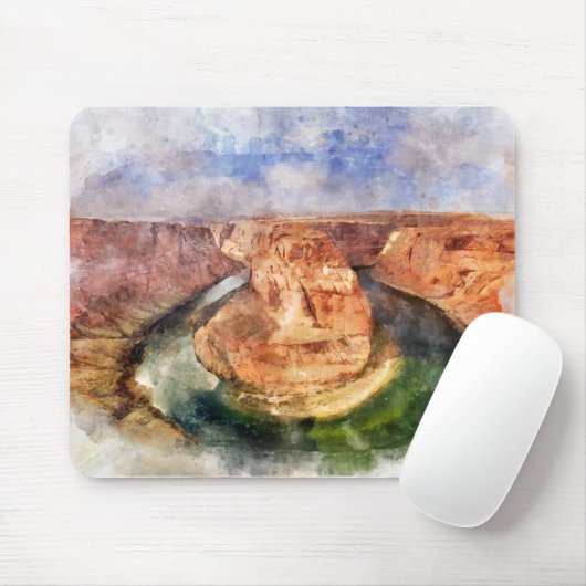 Hoefijzer Bend in Grand Canyon waterverf Muismat (Met muis)