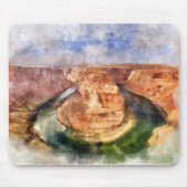 Hoefijzer Bend in Grand Canyon waterverf Muismat (Voorkant)