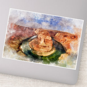 Hoefijzer Bend in Grand Canyon waterverf Sticker