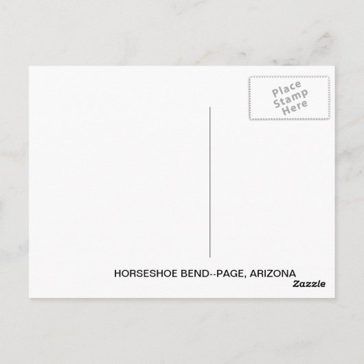 Hoefijzer Bend in Page, Arizona Southwest US Briefkaart (Achterkant)