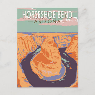 Hoefijzer Bend Travel Art Vintage Briefkaart