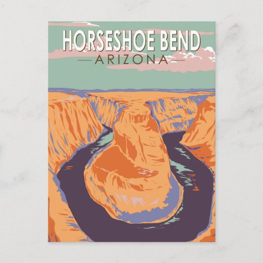 Hoefijzer Bend Travel Art Vintage Briefkaart (Voorkant)