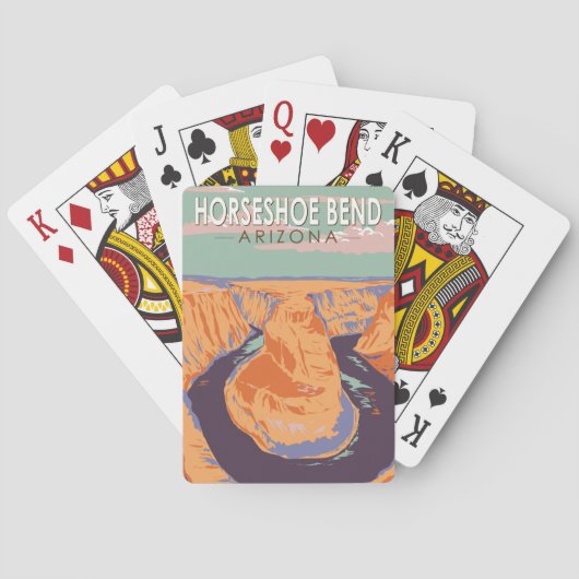 Hoefijzer Bend Travel Art Vintage Pokerkaarten (Achterkant)
