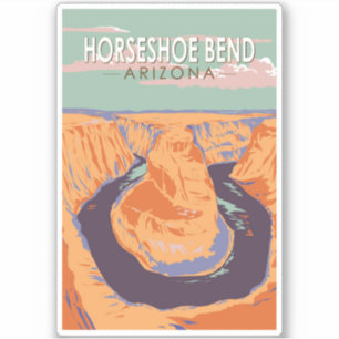 Hoefijzer Bend Travel Art Vintage Sticker