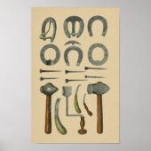  Hoefijzer, bijkomend gereedschap 1898 Afdrukken Poster (Voorkant)