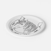 Hoefijzer Black White Western Weddenschap Papieren Bordje (Gekanteld)