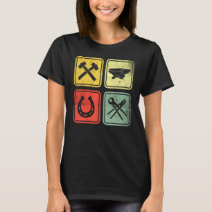 Hoefijzer Blacksmith met gesmeed Hammer Forged Pli T-shirt