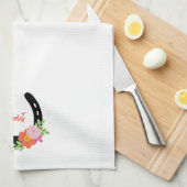 Hoefijzer Bloemen NAAM Keepsake Horse Memorial Theedoek (Quarter Fold)