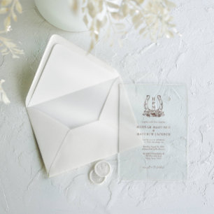 Hoefijzer & Bloemen Western Country Boho Wedding Acryl Uitnodigingen